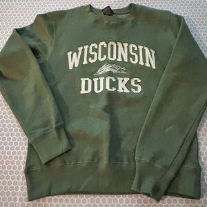 Signature Wisconsin Ducks Green Sweatshirt with Cream Letters

Size S